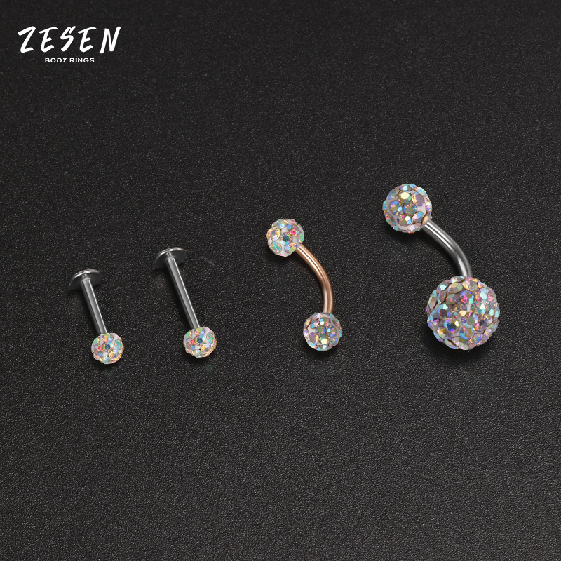 European American Silver Straight Rod Multi-Diamond Ball Stud Earrings, Korean Fashion Zircon Gold-Plated Jewelry - Image 4