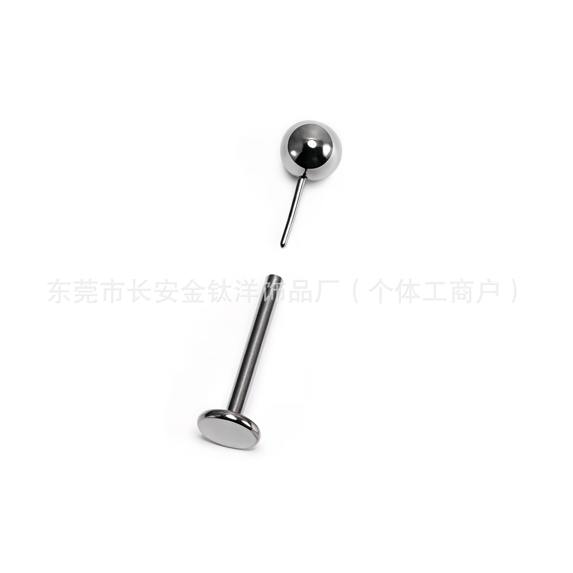 F136 Titanium Pin-Type Round Ball Lip Stud Earrings Nose Stud Ear Bone Stud Body Piercing Jewelry - Image 2