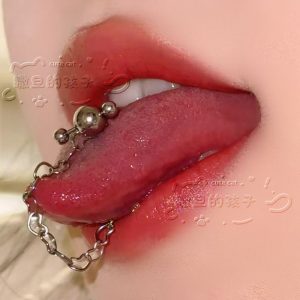 Satan's Child Dimensional Tongue Nail Drinkable Tongue Ring Tongue Nail Chain Sexy Cool European American Piercing Jewelry