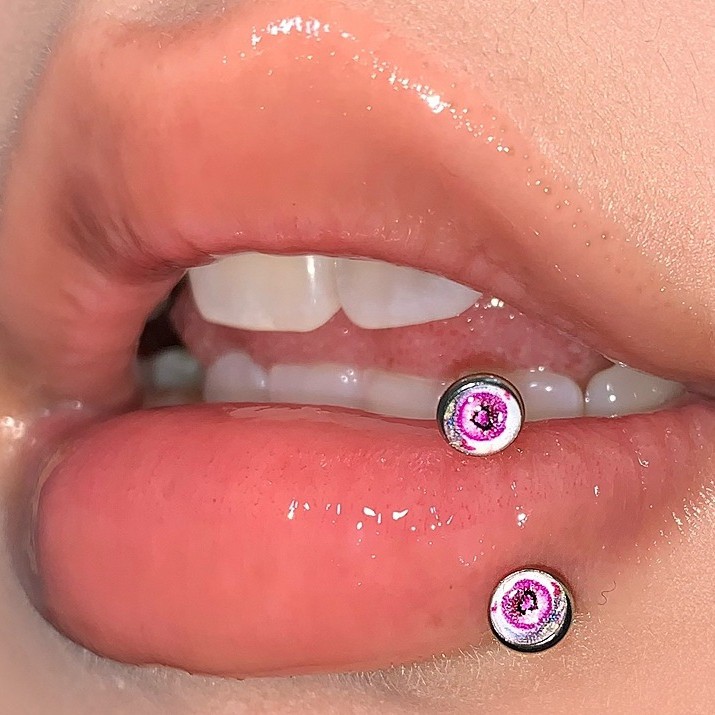 Pink Heart Bubble Lip Ring C Ring Internally Threaded Titanium Steel Oil Dripping Sexy Sweet Cool Style Piercing Jewelry - Image 3
