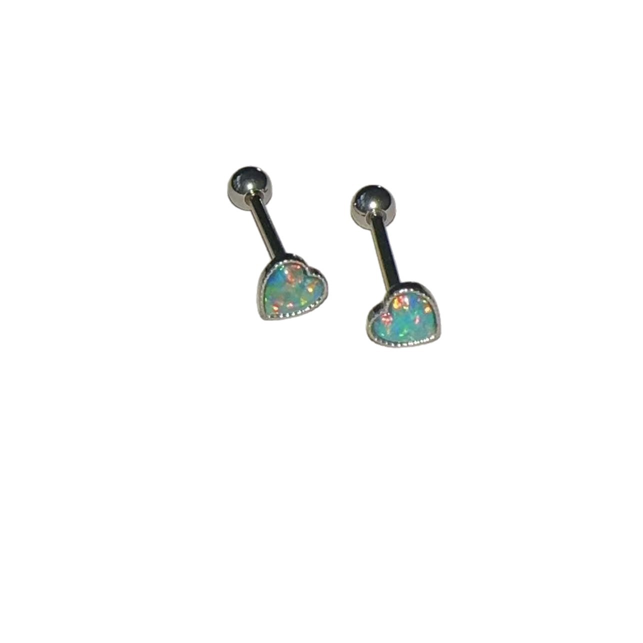Satan's Child Mint Opal Tongue Barbell 316L Surgical Steel Externally Threaded Tongue Ring for Drinks - Image 3