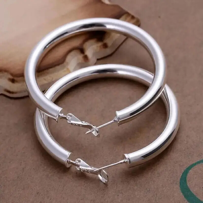 18K Gold Plated Thick Hoop Earrings for Women Men - 40mm Large Circle Earrings Stainless Steel Versatile Fashion Jewelry - Image 4