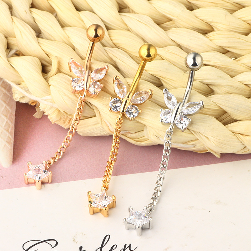 Rose Gold Animal Shape Belly Button Ring 316L Surgical Steel Fashion Piercing Jewelry - Image 2