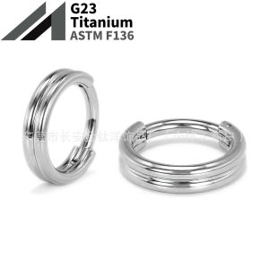 F136 Titanium Earrings Two-Layer Closed Ring Pinless Nose Ring Seamless Ring G23 Titanium Alloy Piercing Jewelry