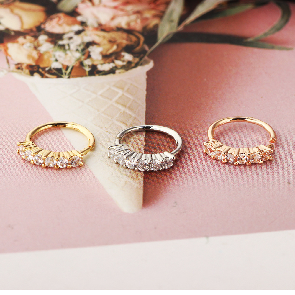 Rose Gold Star Cartilage Earring Lip Ring Nose Stud Body Piercing Jewelry Copper - Image 2