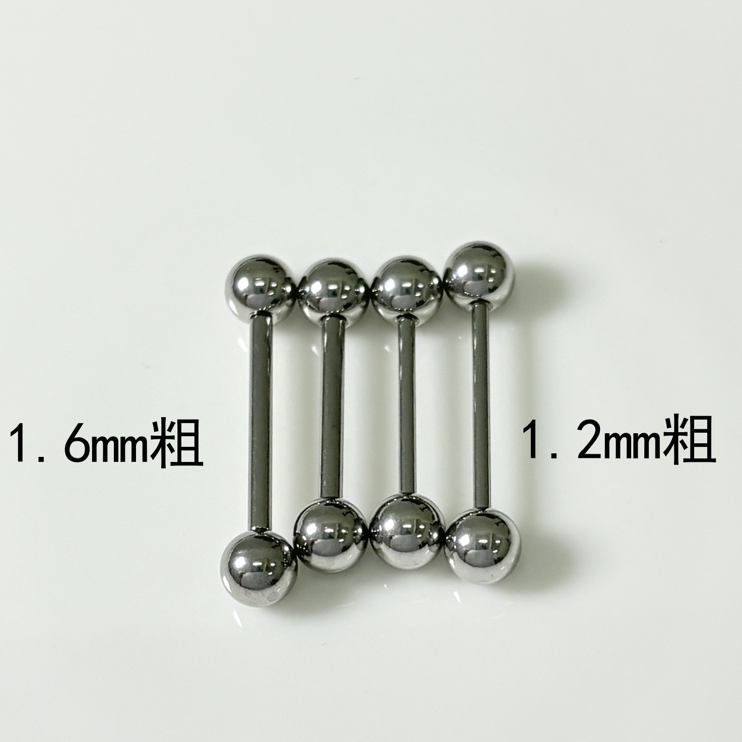 316L Titanium Ball Tongue Barbell Externally Threaded Tongue Piercing Jewelry for Men Women - Image 3