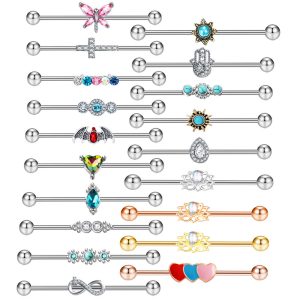 316L Surgical Steel Industrial Earring Ear Piercing Jewelry Cartilage Stud Helix Tragus Conch Daith Rook Barbell