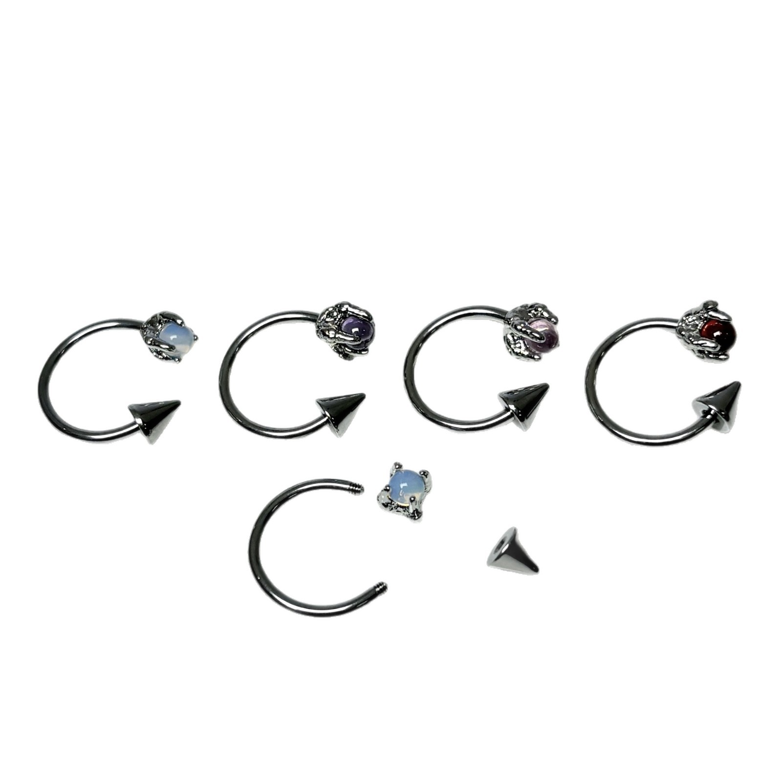 Wholesale Dragon Claw Bead-Pointed Cone Lip Rings 4 Colors Spicy Punk Style Titanium Steel Lip Piercing Jewelry - Image 5