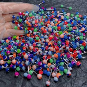Mixed Spice Girl Tongue Stud Piercing Jewelry Bulk 100pcs Tongue Rings Titanium Steel