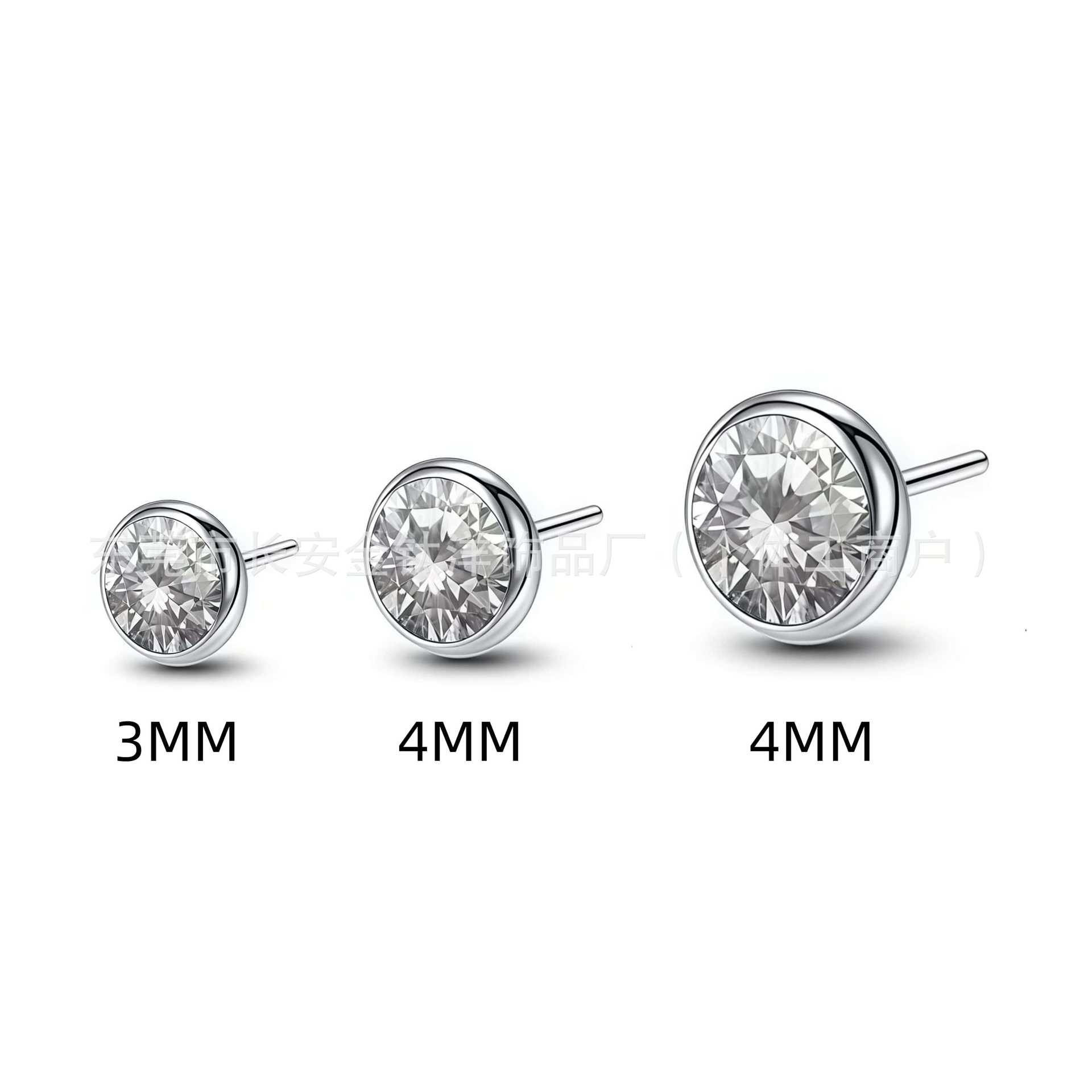 F136 Titanium Insert-Type Czech Diamond Lip Stud Ear Stud Bone Stud G23 Titanium Alloy Body Piercing Jewelry - Image 4