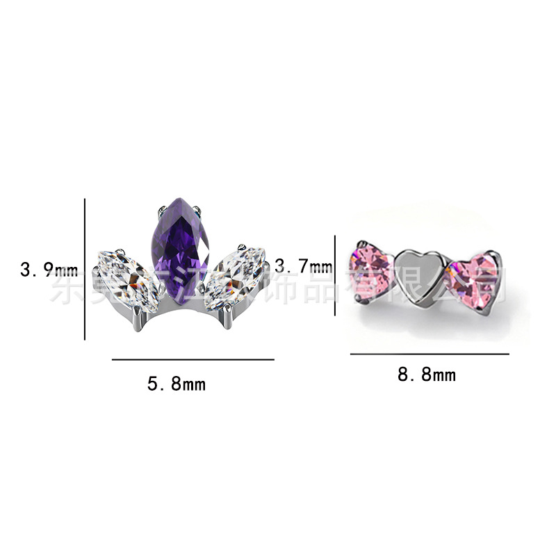 G23 Titanium Alloy Heart Clover Conjoined Earring - ASTM F136 Body Piercing Jewelry for Cartilage Helix Tragus - Image 2
