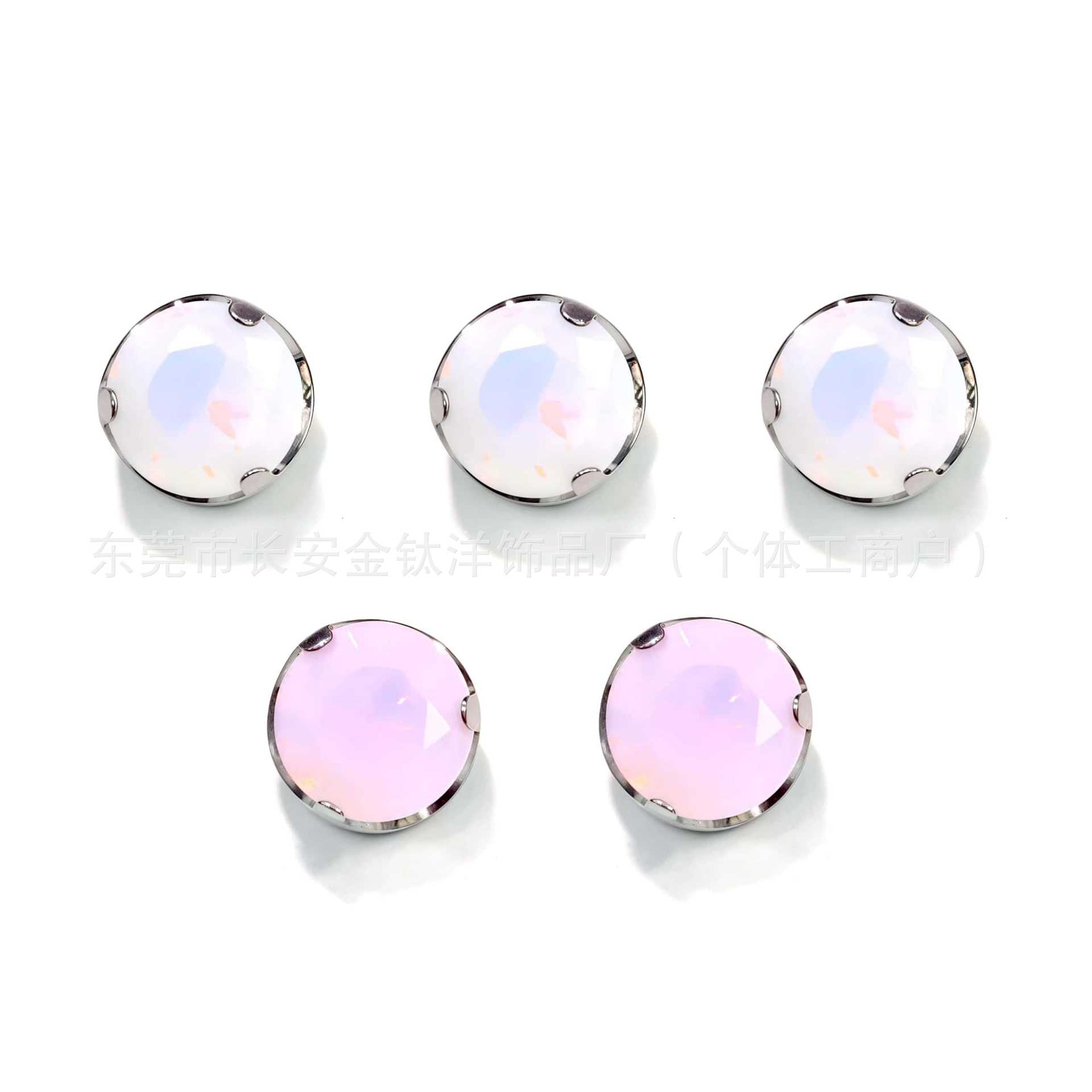 F136 Titanium Three-Prong Inlaid Opal Earrings Lip Studs Ear Bone Studs Body Piercing Jewelry G23 Titanium Alloy - Image 2