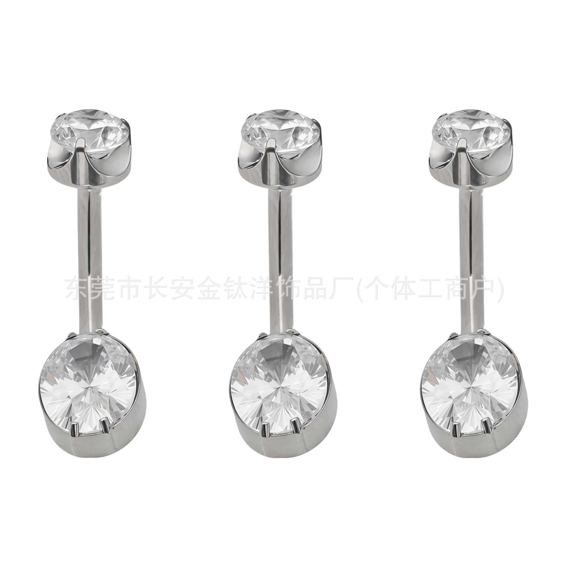 F136 Titanium Internal Thread Water Drop Full Diamond Zircon Navel Piercing Ring G23 Titanium Alloy Body Jewelry - Image 5