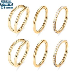 F136 Titanium Alloy Nose Ring Zircon Earrings CNC Seamless Ring Septum Piercing Ear Bone Ring