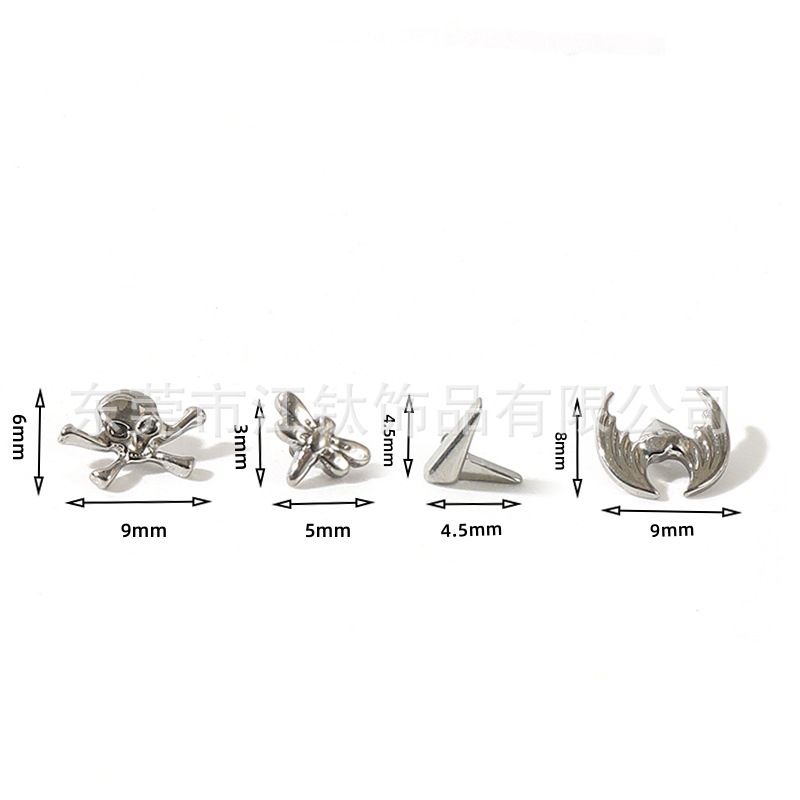 G23 Titanium Ear Cartilage Stud Pirate Skull Dragonfly Wings ASTM F136 Alloy Body Piercing Earring - Image 3
