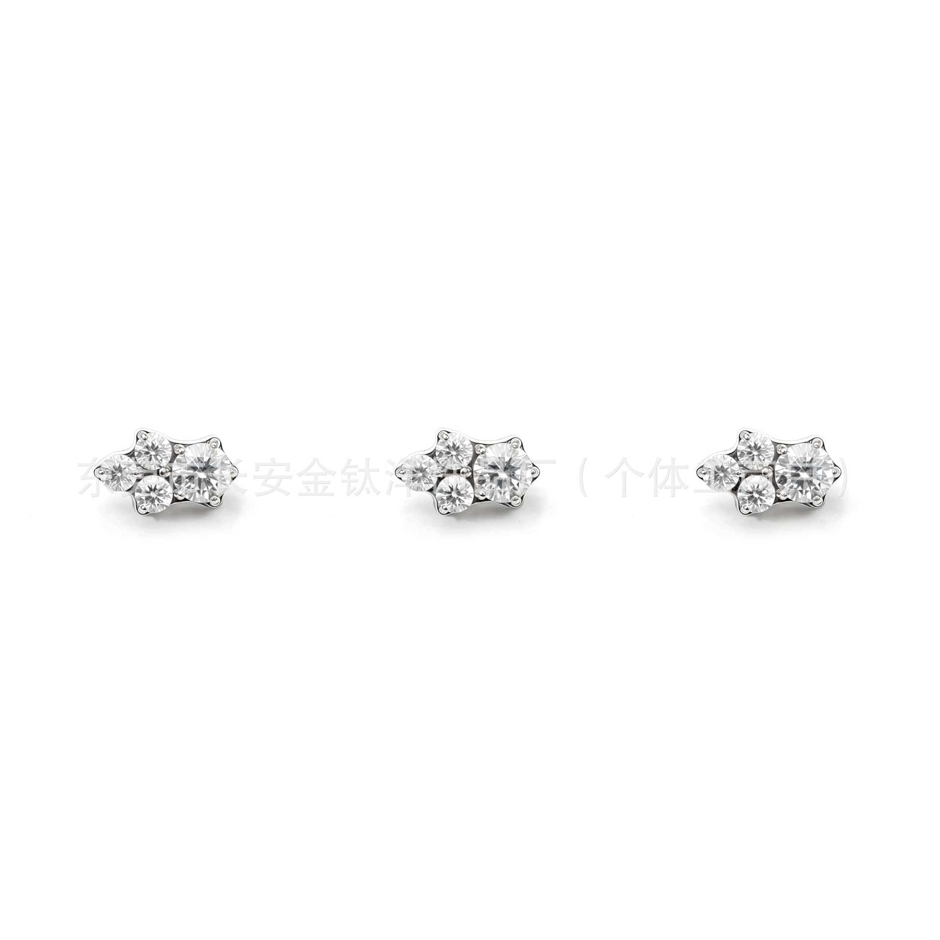 F136 Titanium Irregular Water Drop Earrings with Zircon Inlay, Lip Studs, Ear Bone Studs, Body Piercing Jewelry - Image 2