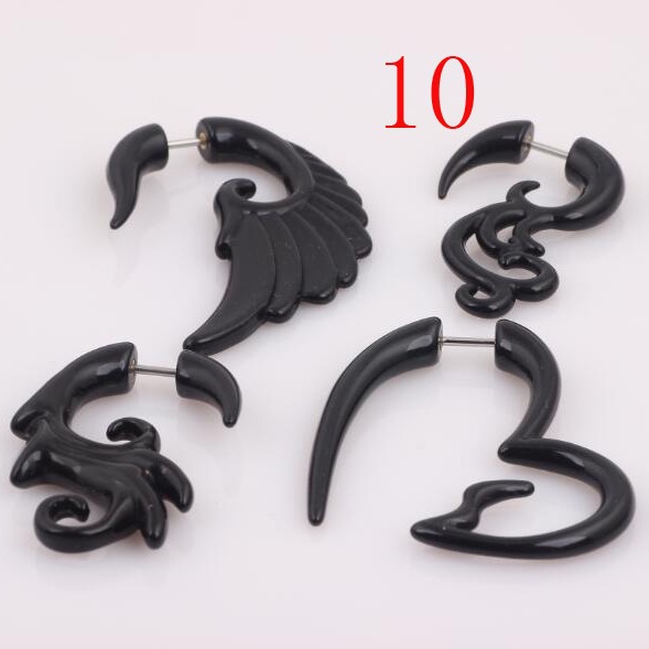 European American Style Acrylic Black Ear Plug Ear Piercing Jewelry - Geometric Ear Expander - Image 2