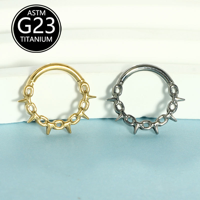 G23 Titanium Septum Hollow Nose Ring Nose Nail Ear Bone Nail Jewelry Wholesale - Image 5