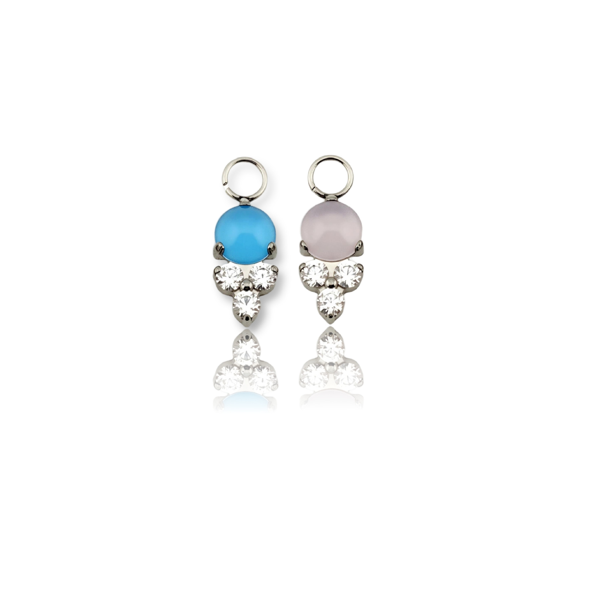 F136 Titanium Moonstone Ice Cream Stud Earring - Blue Opal - 1.2x10mm Cartilage Piercing Jewelry - Image 4
