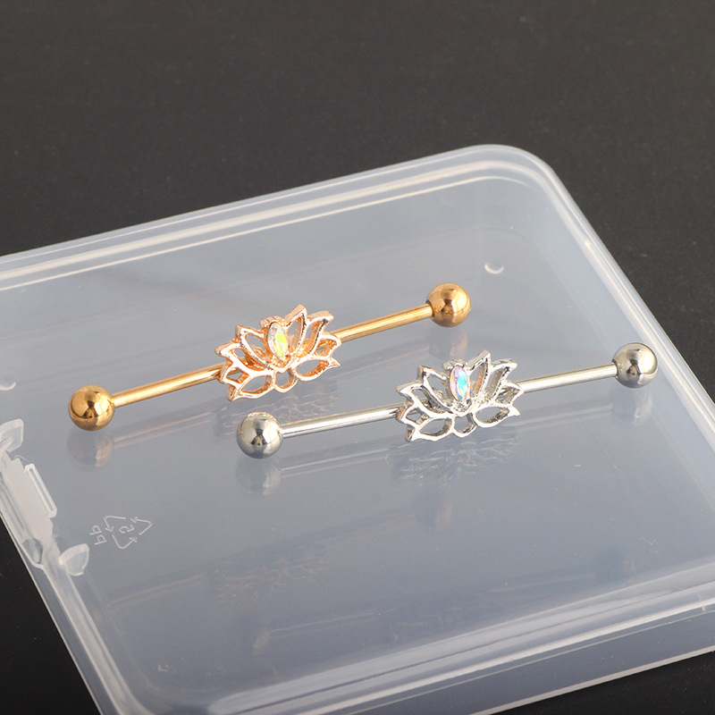 Korean Style Arrow Three-Flower Long Rod Titanium Steel Stud Earrings / Ear Bone Nails Wholesale Punk Female Cross-Border Jewelry - Image 2