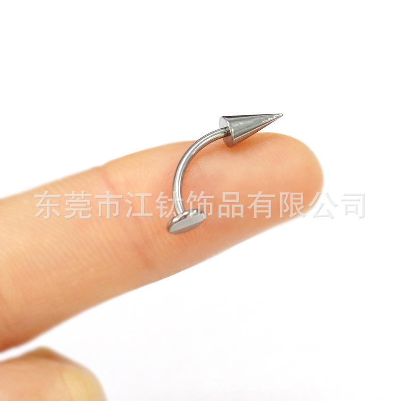F136 Titanium Lip Nail Pointed Cone Flat Devil Nail G23 Titanium Alloy Human Body Piercing Ear Bone Nail - Image 4