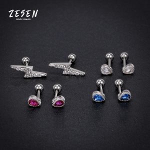 Geometric Diamond Rhinestone Lightning Ear Cuff Earring for Women