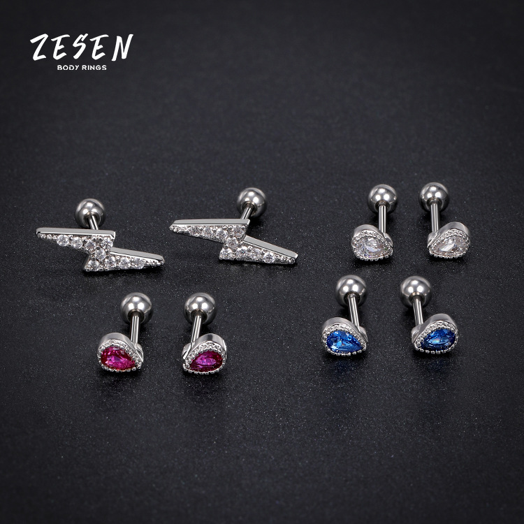 Geometric Diamond Rhinestone Lightning Ear Cuff Earring for Women - Image 2