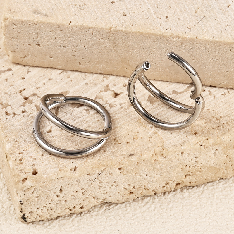 Zesen 316 Stainless Steel Seamless Ring Double Ring Double Bevel Closed Ring Nose Ring Septum Ring Piercing Jewelry - Image 3