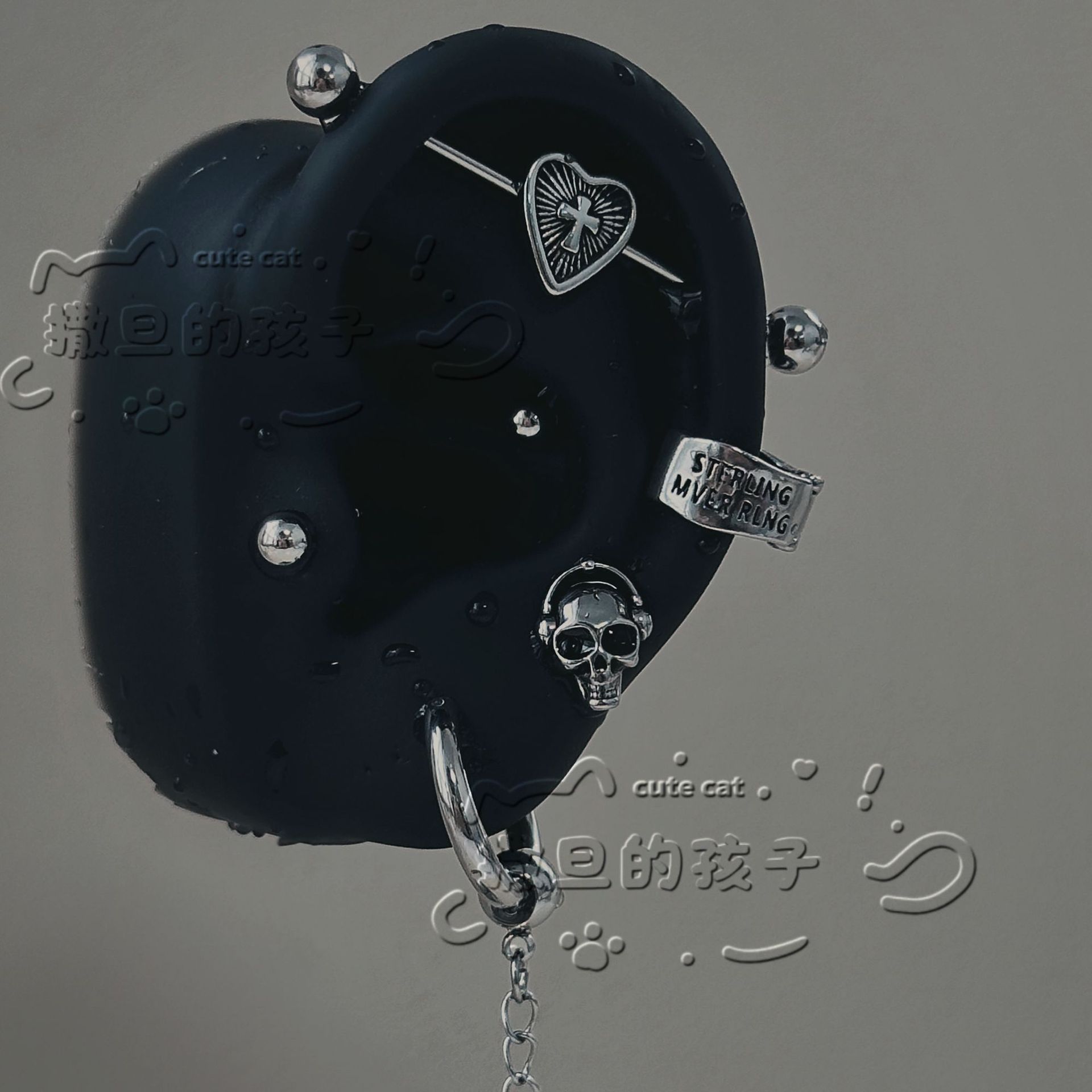 Satan's Child Denim Artist Stud Earrings - 316L Surgical Steel Ear Bone Tragus Helix Cartilage Stud for Punk Style - Image 5