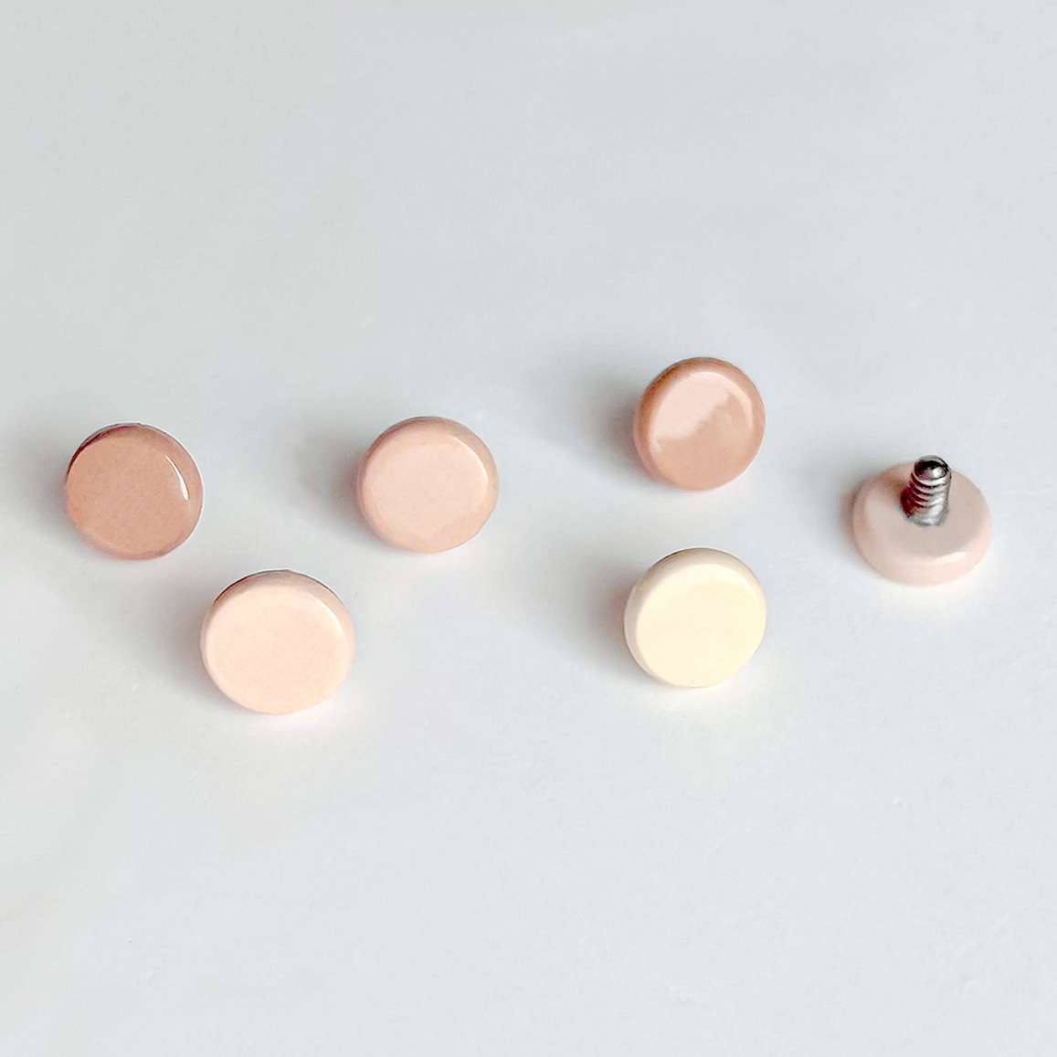 F136 Titanium Alloy Flat Flesh-Colored Ear Bone Nails Invisible Earrings G23 Body Piercing Jewelry - Image 3