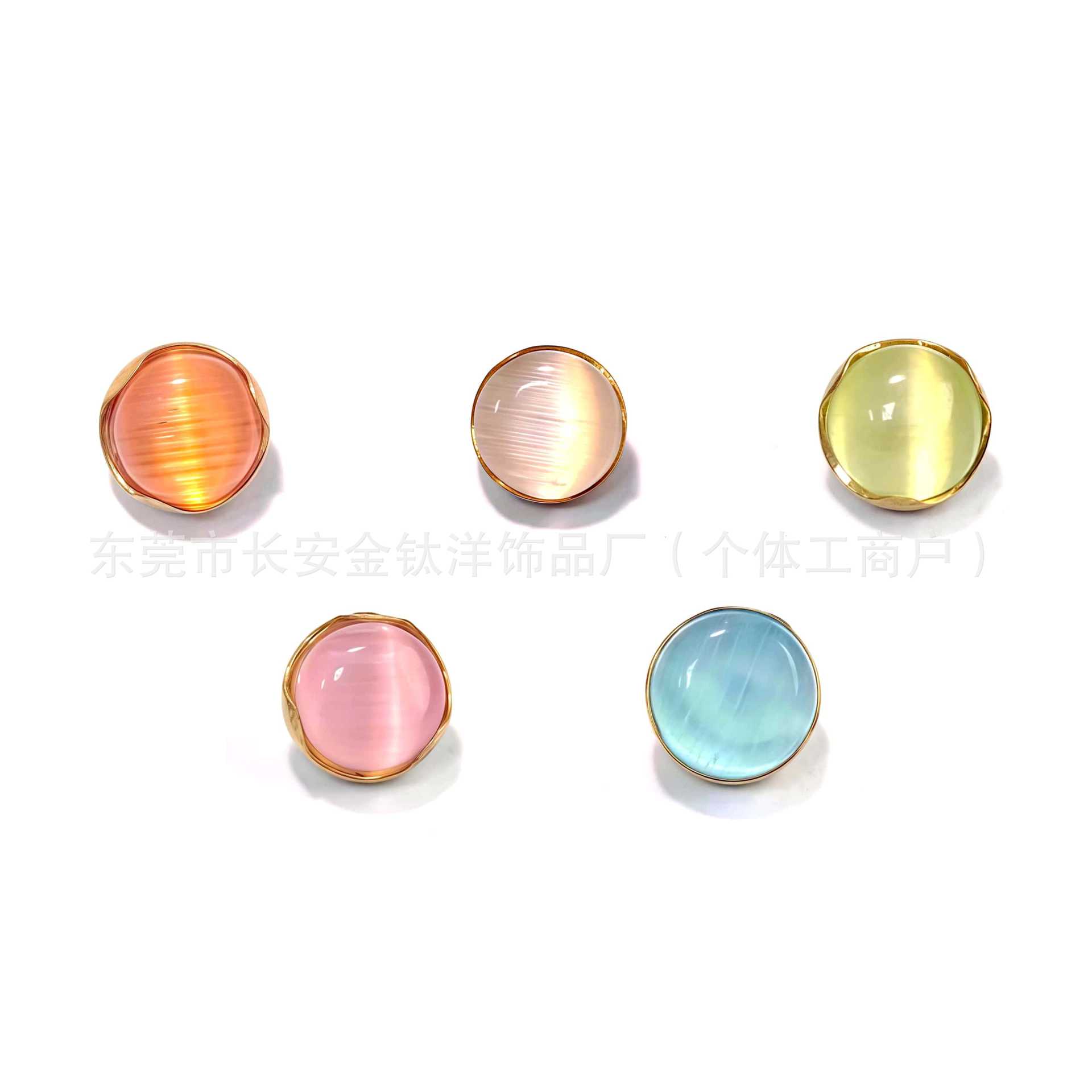 F136 Titanium 18K Gold-Plated Wavy Cat's Eye Flat Earring Ear Bone Nails G23 Titanium Alloy Piercing Jewelry - Image 2