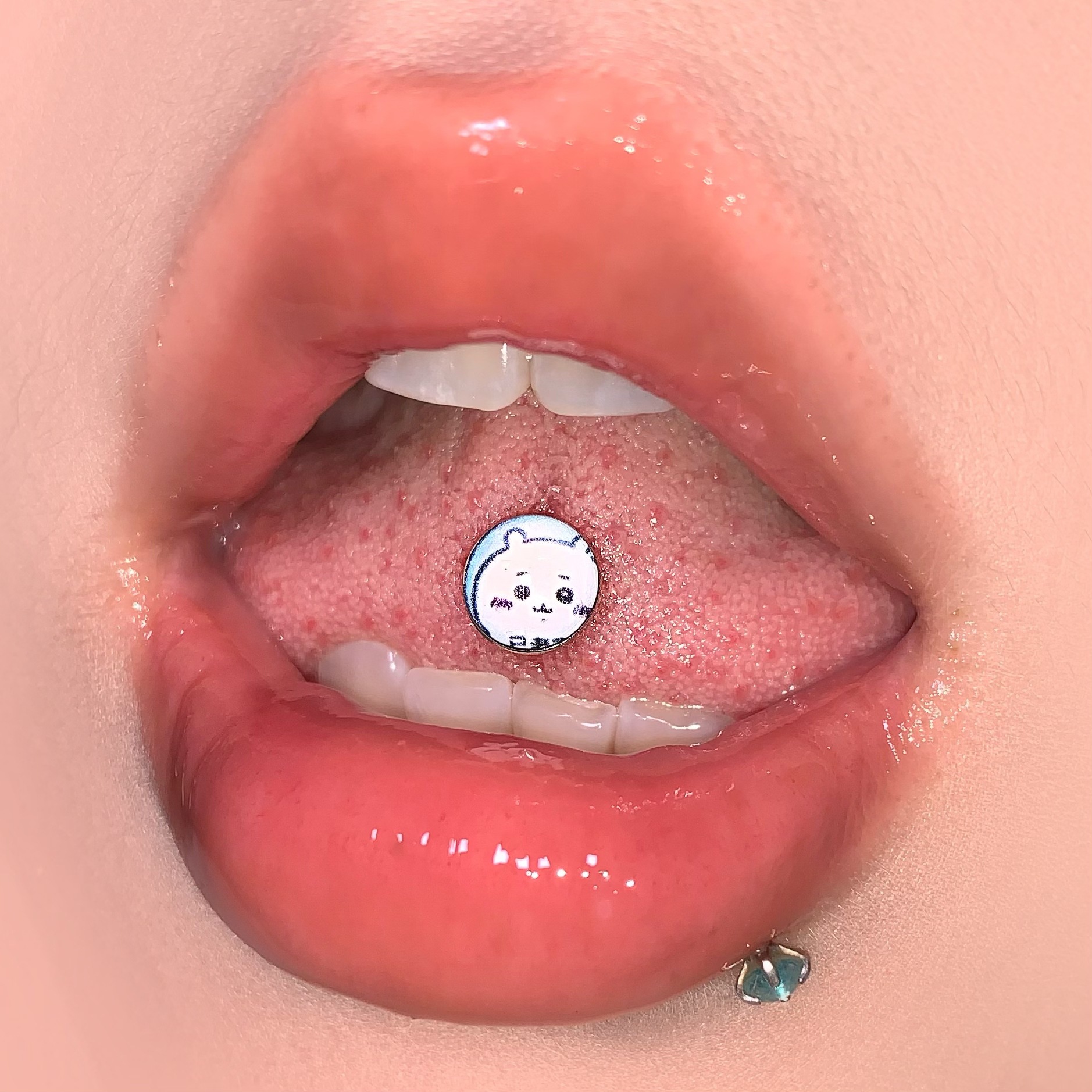 Funny Abstract Tongue Barbell Little Emperor GG Explosion Titanium Steel Plastic Drink Wear Ugly Cute Tongue Piercing Jewelry - Image 5