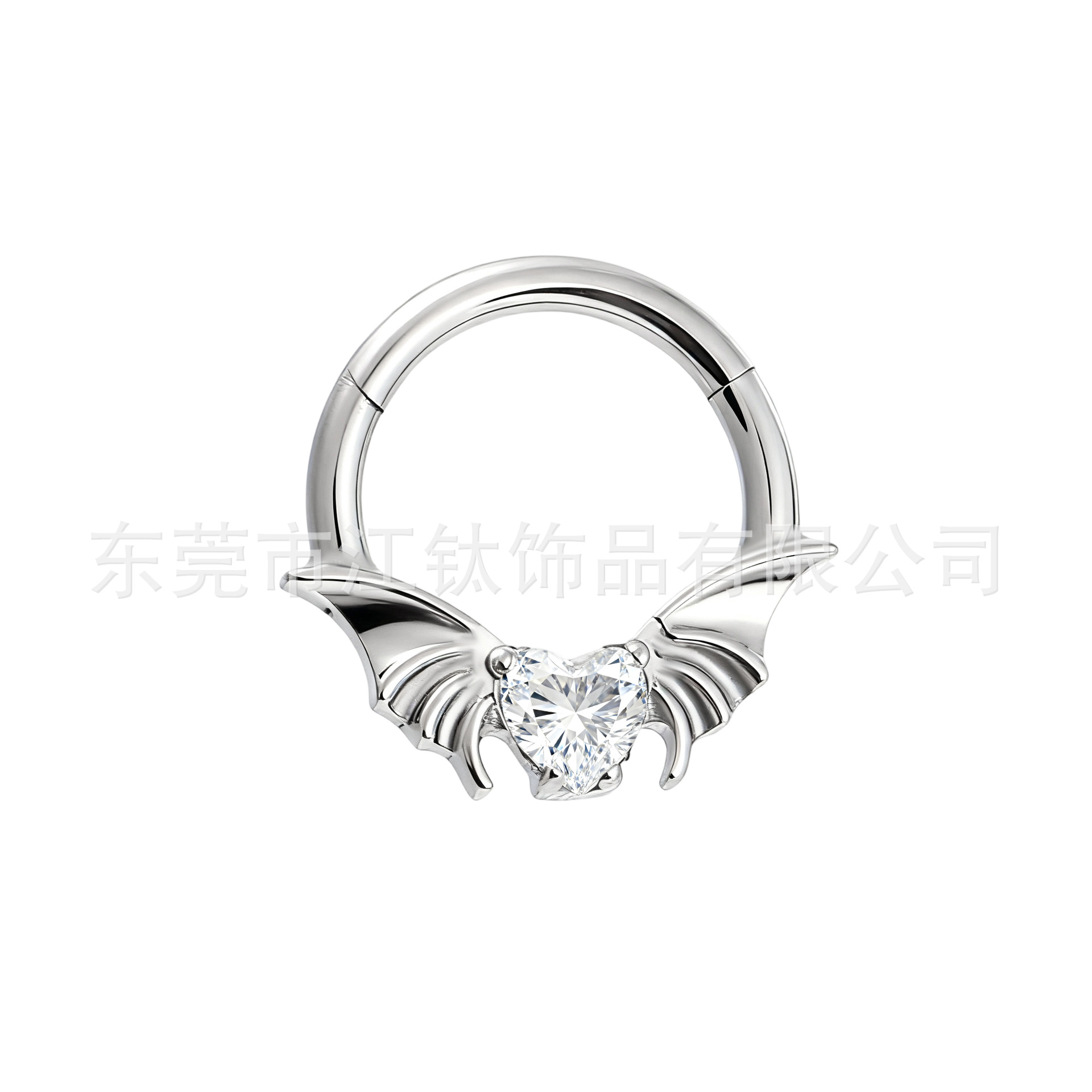 F136 Titanium Nose Ring Earrings Antlers Bat Heart Zircon Inlaid G23 Piercing Jewelry - Image 5