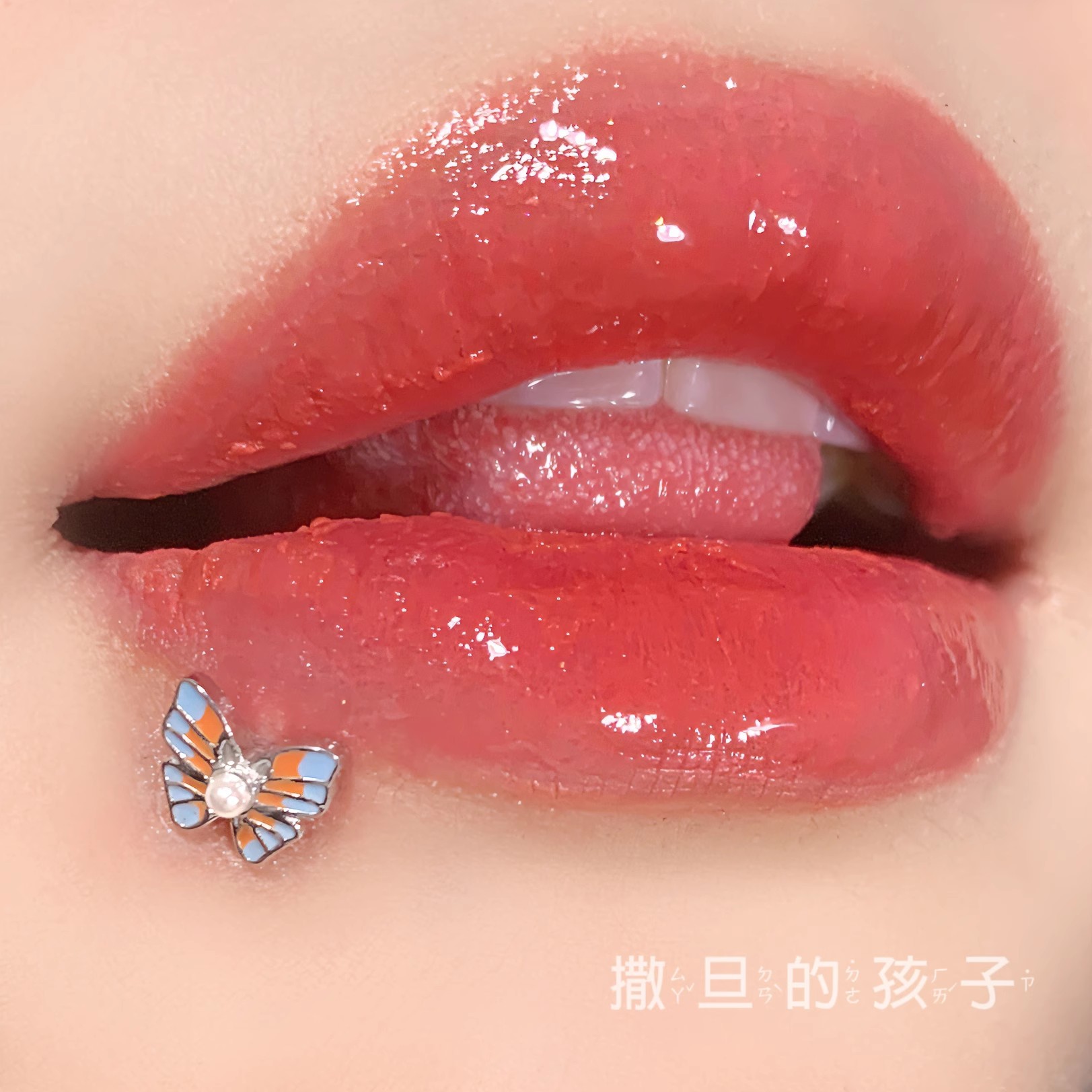 Alice Butterfly Internal Thread Lip Nail 1.2mm 16mm Bar Length Titanium Steel Lip Piercing Jewelry Wholesale - Image 4