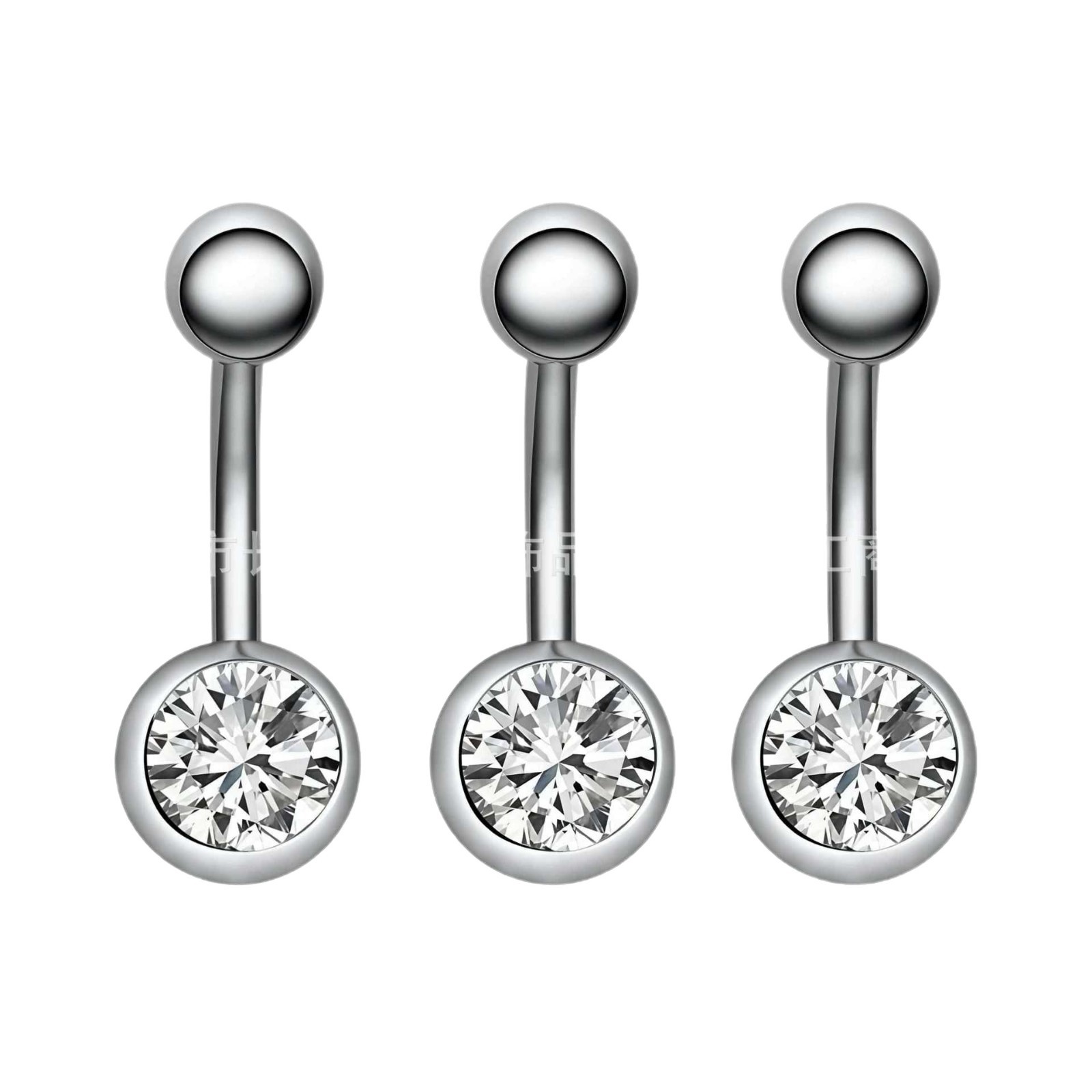 F136 Titanium External Thread Round Ball Single-Head Zircon Navel Ring - 1.6mm G23 Titanium Alloy Body Piercing Jewelry Belly Button Nail - Image 5