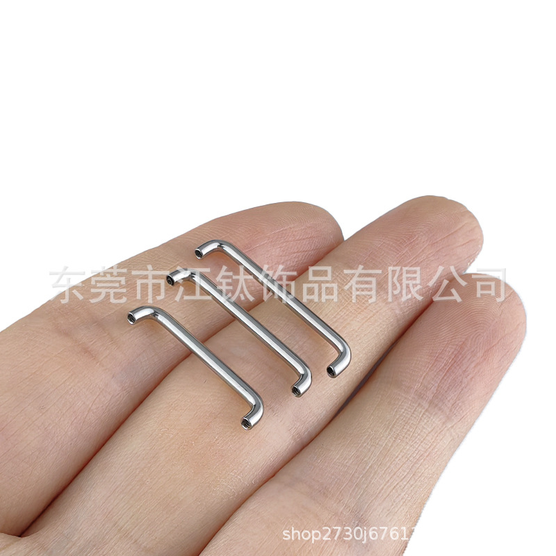 G23 Titanium Internally Threaded Double-Ended Clavicle Nail - 16G 20mm Rounded Long Embedded Nail Base Body Piercing Jewelry - Image 2