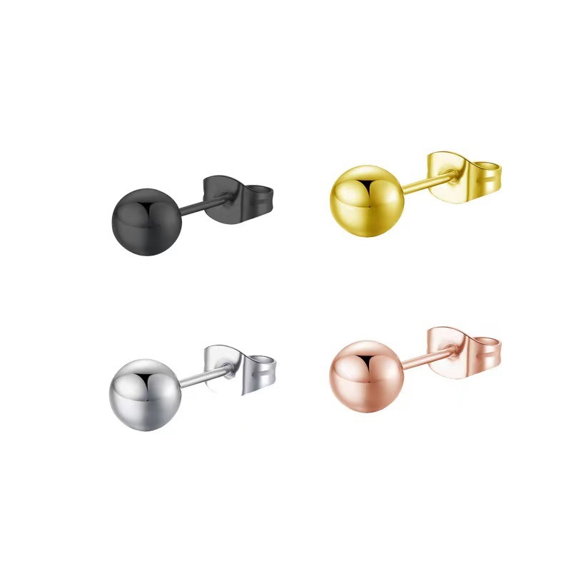 Silver G23 Titanium Earrings Ball Fine Needle Integrated Butterfly Buckle Earplugs Body Piercing Jewelry - Image 4