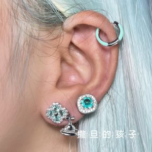 Satan's Child Mint Milk Green Ear Piercing Studs 0.8mm Fine Needle Cartilage Earrings New