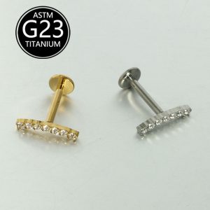 F136 Titanium Inlaid Zircon Ear Bone Nails Cross Border Titanium Body Piercing Jewelry Ear Nails Lip Nails Spot