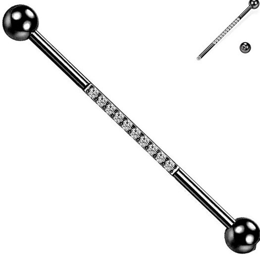 Stainless Steel Zircon Star Cartilage Earring Barbell Fashion Punk Piercing Jewelry Rose Gold - Image 2