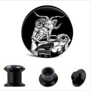 Acrylic Auricle Ear Expansion Piercing Jewelry Animal Horn Cactus Style Stainless Steel