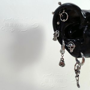 Satan's Children Contract-Style Yandere Ear Studs - Cartilage Tragus Lobe Double Piercing Jewelry