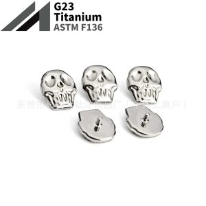 F136 Titanium Halloween Skull Earrings Lip Nails Cochlear Nails G23 Titanium Alloy Body Piercing Jewelry Ear Bone Nails