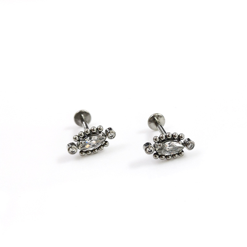 G23 Titanium Earrings with 5A Zircon Body Jewelry Custom Design - Image 5