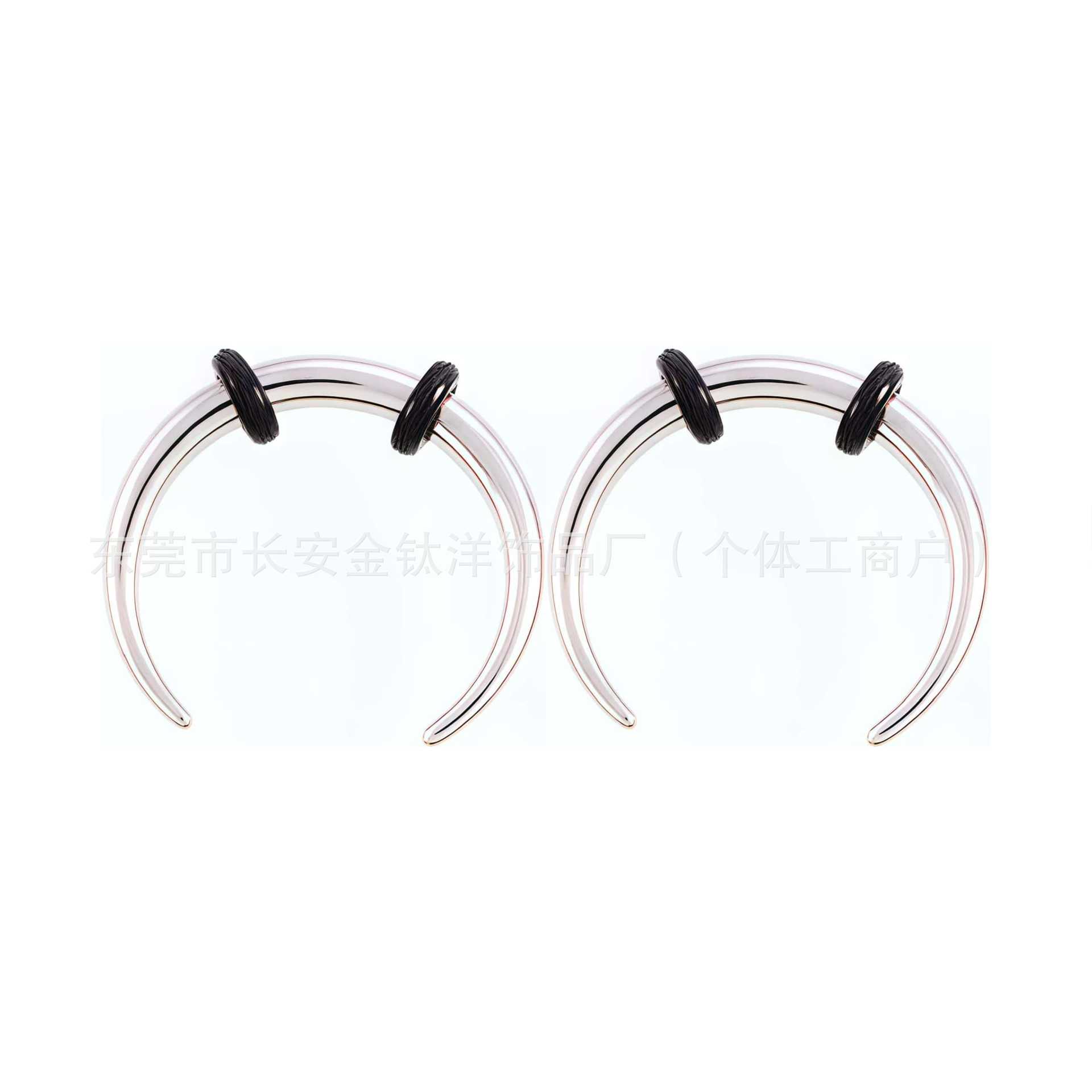 F136 Titanium C-Shaped Nose Ring Horn-Shaped Septum Ring G23 Titanium Alloy Piercing Jewelry - Image 2