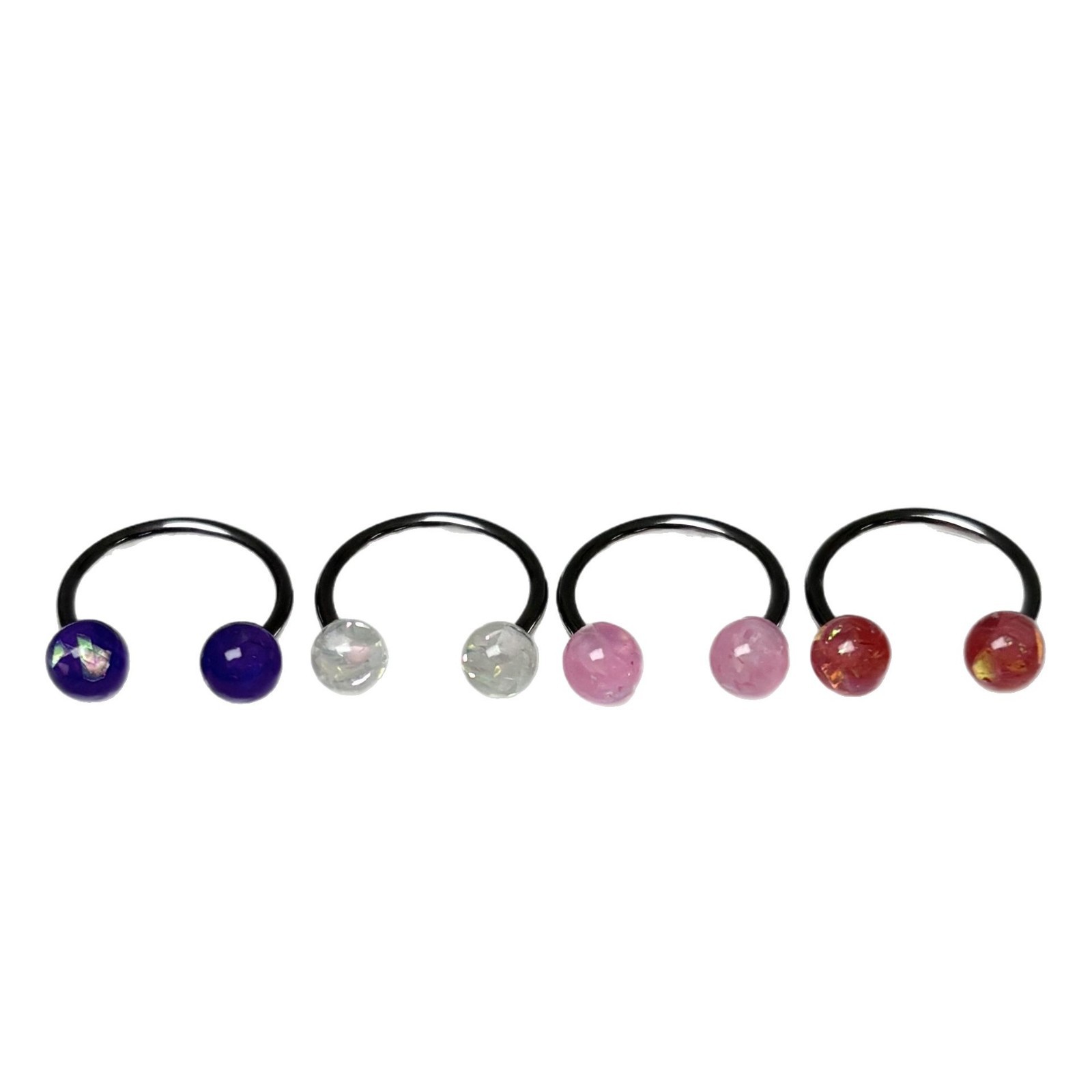 4-Color Fine Glitter Acrylic Lip Rings Titanium Steel External Thread Lip Hoops Piercing Jewelry - Image 5