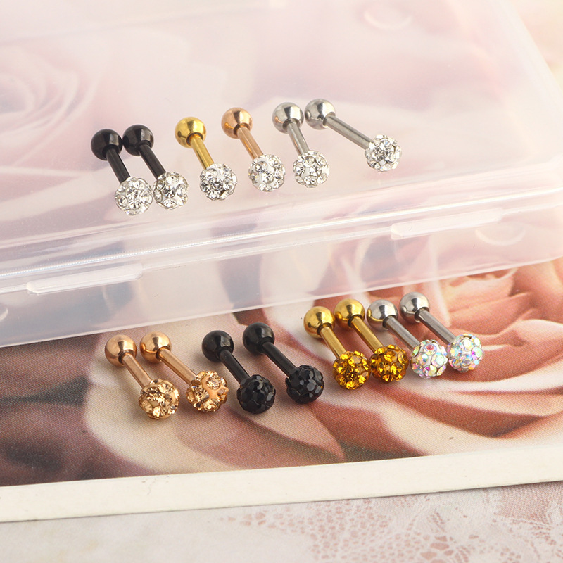 Stainless Steel Star Zircon Earrings Light Luxury Niche Design for Women Men - Image 2