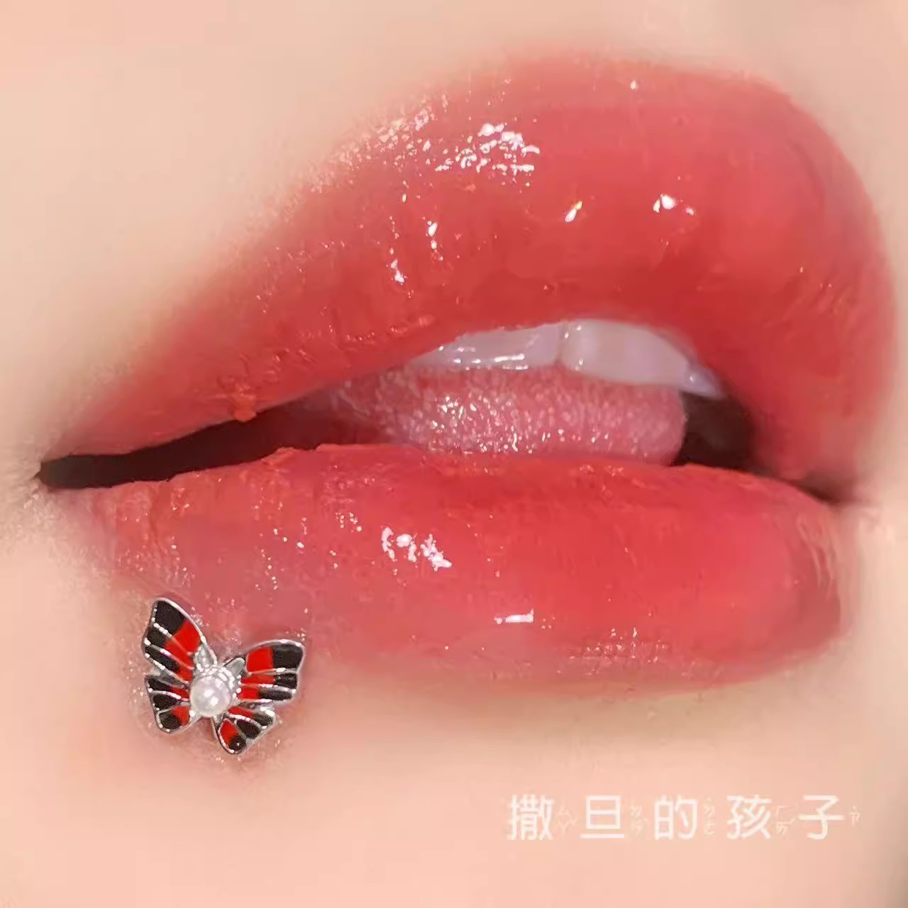 Alice Butterfly Internal Thread Lip Nail 1.2mm 16mm Bar Length Titanium Steel Lip Piercing Jewelry Wholesale - Image 3