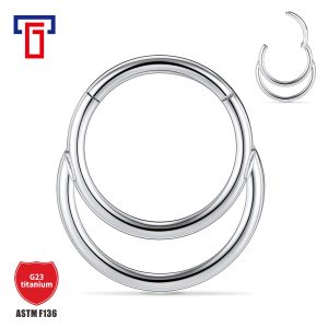 G23 Titanium Nose Ring Inner Arc Moon Titanium Alloy Stud Earrings Closed Body Piercing Jewelry