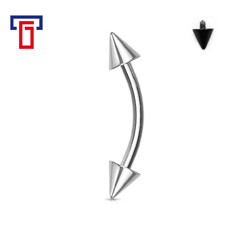 F136 Titanium Double-Ended Curved Barbell Eyebrow Ring - G23 Alloy Ball Piercing Jewelry - Image 2